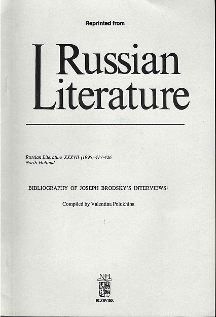 Bibliography of Joseph Brodsky's Interviews.