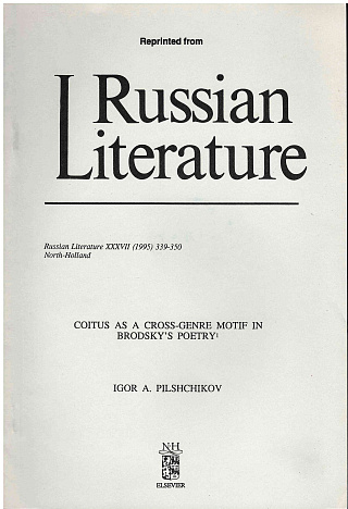 Coitus as a Cross-Genre Motif in Brodsky's Poetry.