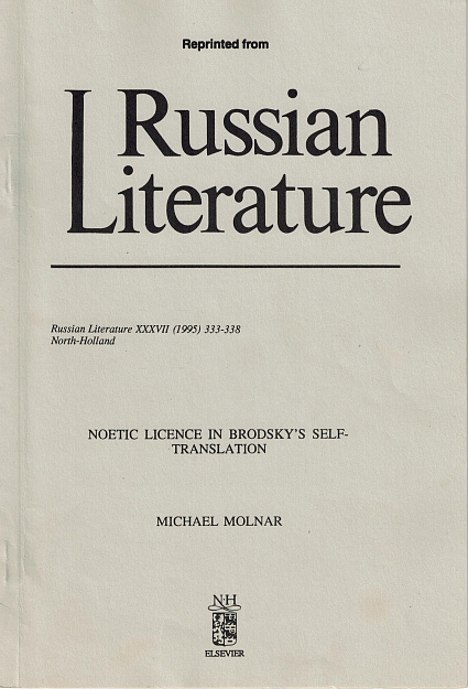 Noetic Licence in Brodsky's Self-Translation.