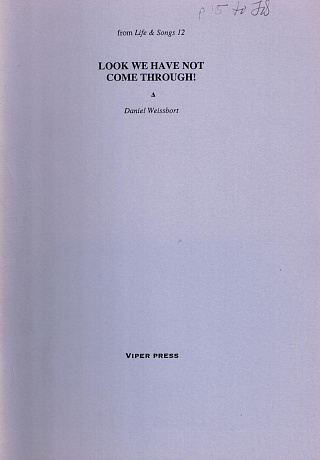 Look We have not Come Through! October 1974.