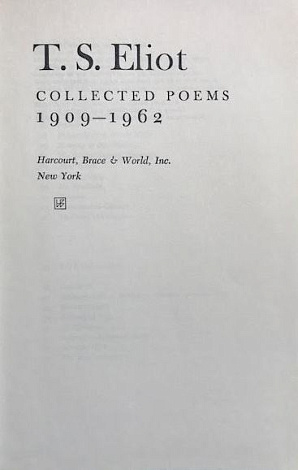 Collected Poems. 1909-1962.