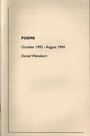 Poems. October 1993 - August 1994.