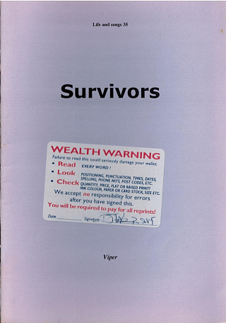 Survivors. Poems 1987.