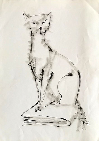 11 рисунков кошек Сергея Фалькина.