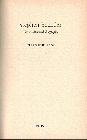 Stephen Spender: The Authorized Biography.