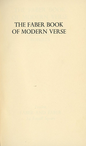 The Faber Book of Modern Verse.